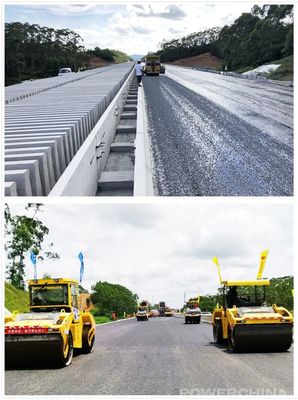 水電四局:中開高速公路路面項(xiàng)目瀝青下面層試驗(yàn)段鋪筑完成